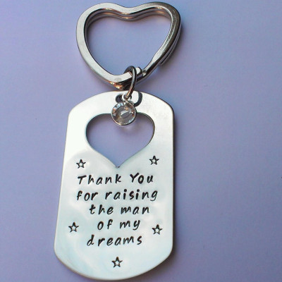 Mother of the groom gift - Thank you for raising the man of my dreams keyring - mother in law gift - mother of the groom gift from bride
