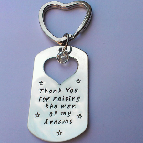 Mother of the groom gift - Thank you for raising the man of my dreams keyring - mother in law gift - mother of the groom gift from bride