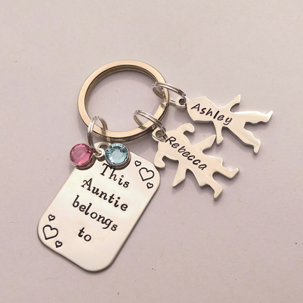 Personalized Auntie gift - personalized Auntie keychain - This Auntie belongs to - gift for aunt - aunt birthday gift