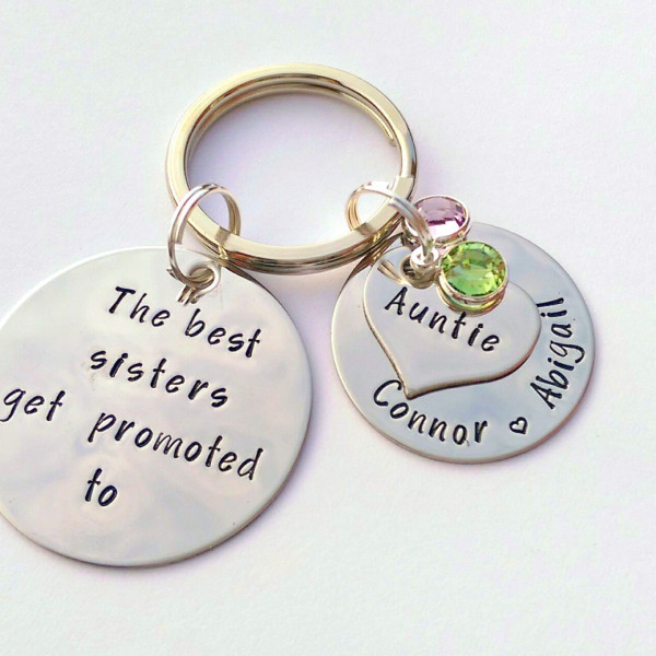 Personalized Auntie gift - sister gift - The best Sisters get promoted to Auntie keyring - sister keyring - auntie keyring - unique auntie