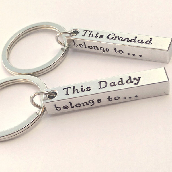 Personalized Dad Daddy keyring - This Daddy Grandad Grandpa belongs to keyring present for dad - daddy gift - grandad gift