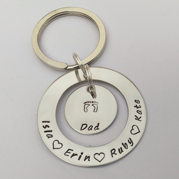 Personalized Dad keyring - Personalized name keyring - daddy Personalized fathers day gift