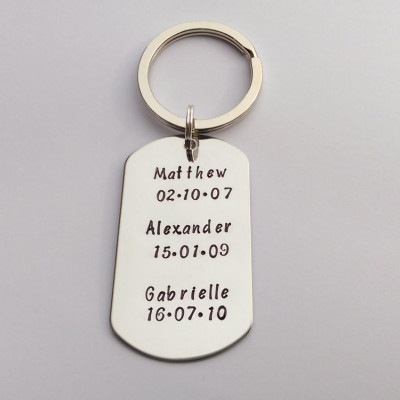Personalized Dad keyring - unique - gift for husband - childrens name keyring - new daddy present - gift for grandpa