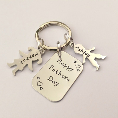 Personalized Fathers day gift - fathers day keyring - fathers day present - fathers day from son daughter - gifts for men