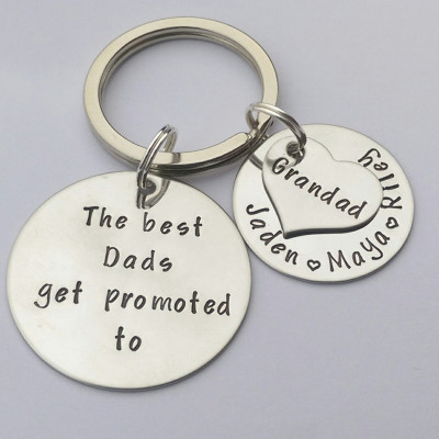 Personalized Grandad keyring - The best Dads get promoted - Personalized fathers day gift dad grandad - dad birthday gift - gift for grandpa