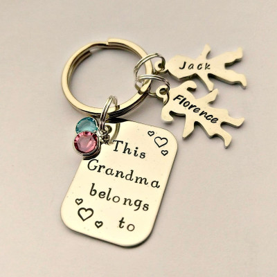 Personalized Grandma gift - Grandma keyring - This Grandma belongs - Grandma present - Grandma keychain - gift from grandkids - grandchildren