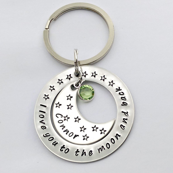 Personalized I love you to the moon and back keyring - unique keyring gift for grandma - gift for nanny
