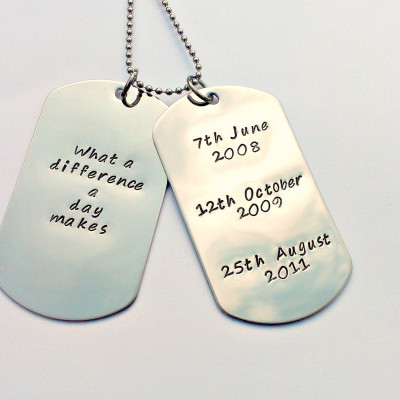 Personalized Mens dog tag necklace - unique mens gift - present for dad - mens anniversary gift - gift for husband - birthday