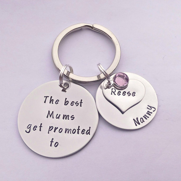 Personalized Mum gift - Personalized keyring - The best Mums get promoted to keyring - gift for nanny gift for grandma
