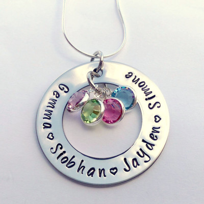 Personalized Mum necklace gifts for women - grandchildren necklace - birthstone necklace - name necklace - gift for nanny
