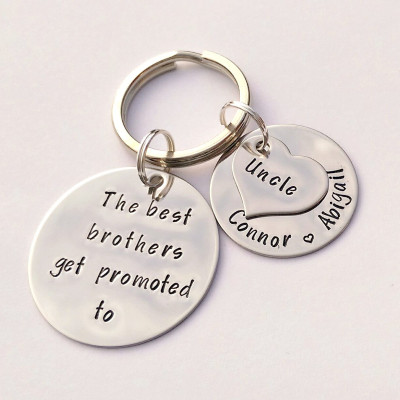 Personalized Uncle gift - Personalized brother gift - The best Brothers get promoted to Uncle - uncle keyring - brother gift - gift for uncle