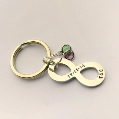 Personalized anniversary gift - infinity keyring