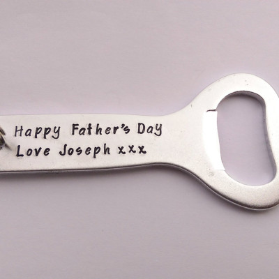 Personalized bottle opener keyring - fathers day gift - anniversary gift Daddy gift mens