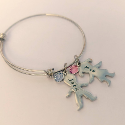 Personalized charm bracelet - unique bracelet - unique gift for her - name charm present for mum - children