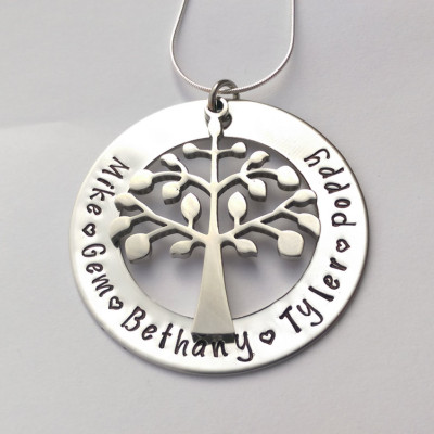 Personalized family tree necklace family tree jewellery - Personalized jewellery - gift for grandma - gift from grandkids
