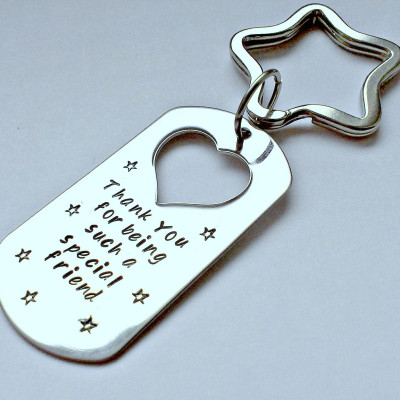 Personalized friend keyring - unique friend gift - friend thank you gift - friend birthday present - friend christmas gift