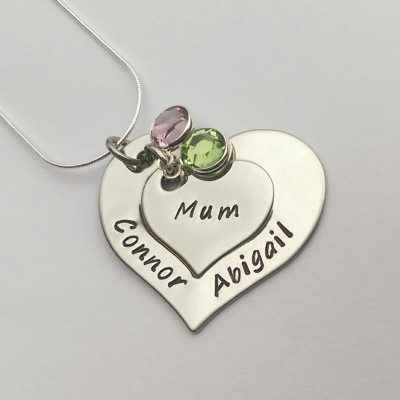 Personalized gift for mum - Personalized name necklace - mum necklace - mom jewelry - heart necklace - mothers day gift - birthday gift