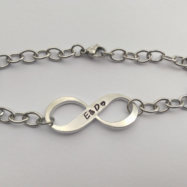 Personalized infinity bracelet - couples bracelet - anniversary gift - valentines gift