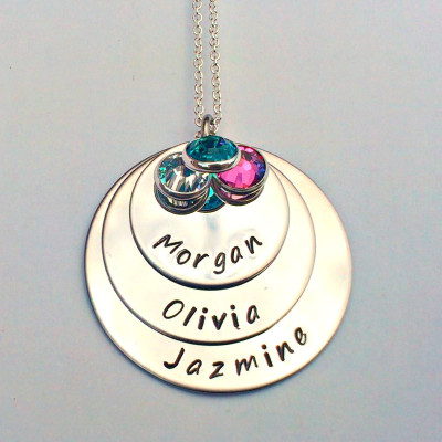 Personalized layered necklace - stacked necklace - mum necklace nanny grandma mummy granny - gifts for women