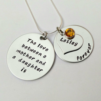 Personalized mother daughter gift - mother daughter necklace gift for daughter - the love between a mother and daughter