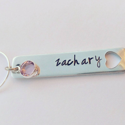 Personalized name necklace - heart necklace - birthstone jewellery - mum name necklace - childrens names wife nanny grandma