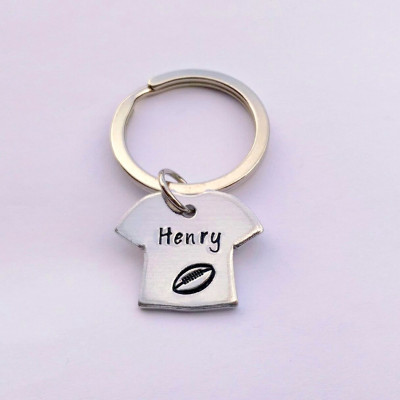 Personalized rugby keyring - football keychain - dad keyring - birthday - rugby gift - gift for husband boyfriend