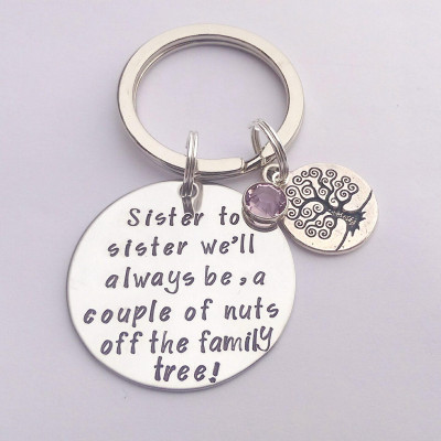 Personalized sister gift - sister keyring - sister birthday present - present for sister - gift for sister - sister in law gift - family tree