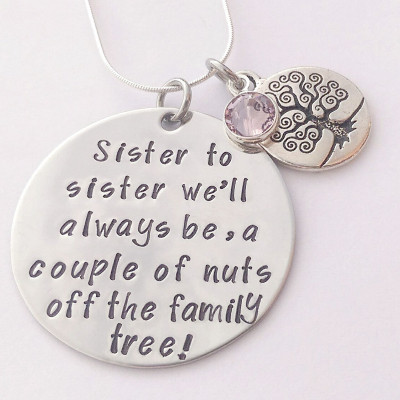 Personalized sister gift - sister necklace - sister birthday gift - sister jewellery - present for sister - birthday present for sister