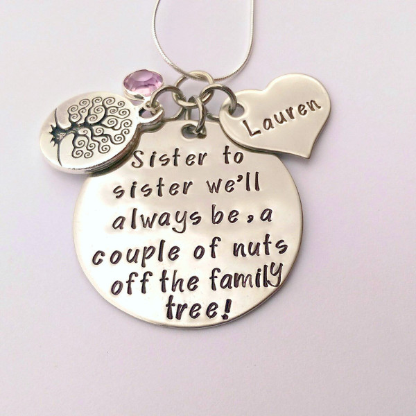 Personalized sister gift - sister necklace - sister birthday gift - sister jewellery - present for sister - birthday present for sister