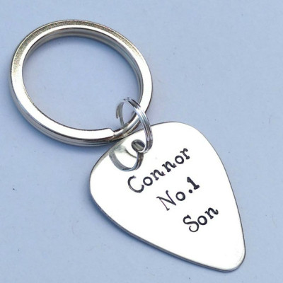 Personalized son gift - Personalized plectrum - plectrum keyring - birthday present for man - Personalized guitar pick