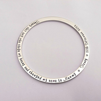 There's this boy who stole my heart bracelet from son - mum bracelet - Personalized bangle - present for mum - mum jewellery