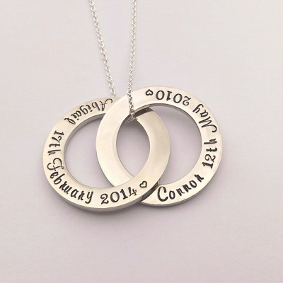 christmas gift for her linked circle necklace gift gift ideas for her - gift from children - gift for grandma