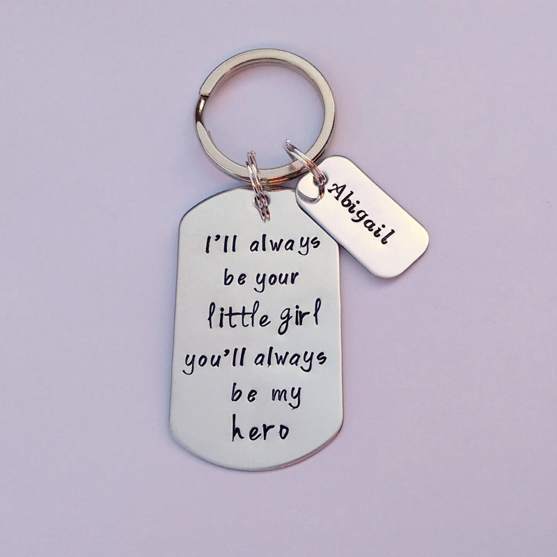 Personalized Dad keyring keychain personalized daddy daughter