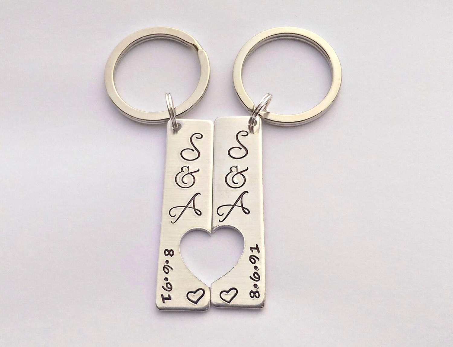 Personalized valentines gift - Personalized couples keyrings - his and ...