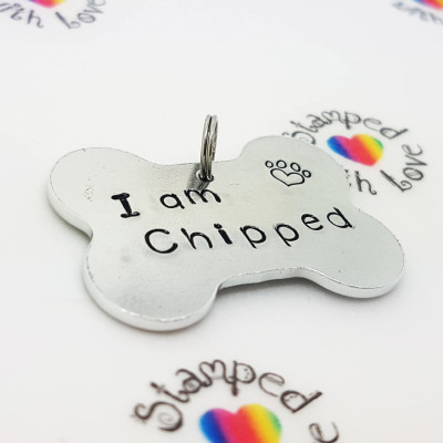 Dog Tag - Pet Tag - Cat Tag - Dog identity - ID - I am chipped - contact information - collar - rescue animal - love - horse - ferret - rabbit - bone