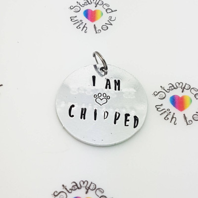 Dog Tag - Pet Tag - Cat Tag - Dog identity - ID - I am chipped - contact information - collar - rescue animal - love - horse - ferret - rabbit - disk