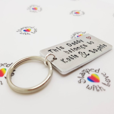 This Daddy Belongs to - Christmas present - stocking filler - xmas - Personalized - gift under 10 - key chain - family - Grandad - handmade - birthday