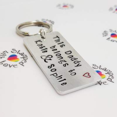 This Daddy Belongs to - Christmas present - stocking filler - xmas - Personalized - gift under 10 - key chain - family - Grandad - handmade - birthday