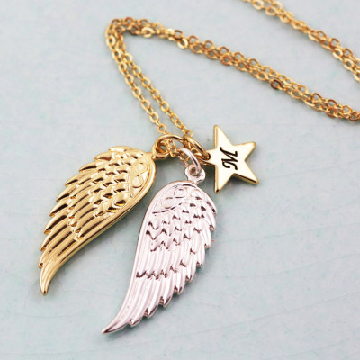 Angel Wing Necklace - Mixed Metal - Gift Card Jewellery - Necklace - Gift - Personalized Jewellery - Birthday - Friend - Daughter - Mum