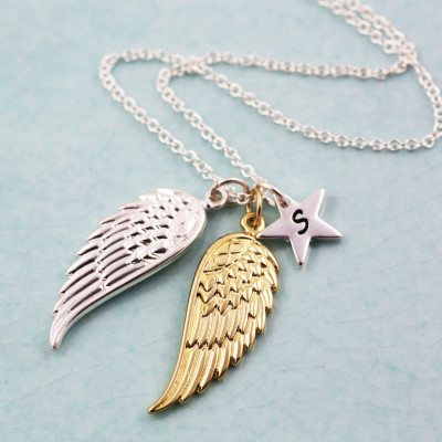 Angel Wing Necklace - Mixed Metal - Gift Card Jewellery - Necklace - Gift - Personalized Jewellery - Birthday - Friend - Daughter - Mum