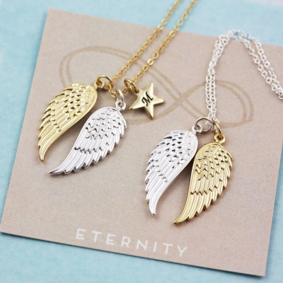 Angel Wing Necklace - Mixed Metal - Gift Card Jewellery - Necklace - Gift - Personalized Jewellery - Birthday - Friend - Daughter - Mum