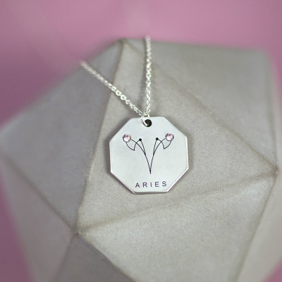 Aries Jewelry Gift - Sterling Silver - Aries Zodiac Jewelry - Zodiac Necklace - Astrology Jewelry - Zodiac Sign Necklace - Her Aries Jewelry