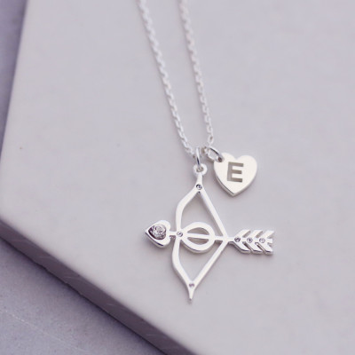 Arrow Necklace - I love you so - Lariat Necklace - Heart Necklace - Friendship Necklace - Romantic Gift - Wild and free - Crossed Arrows