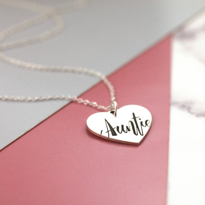Aunt Necklace Gift - Sterling Silver - Best Auntie Gifts - Aunt Gift Necklace - Best Auntie Ever - Dainty Name Necklace - Best Auntie -
