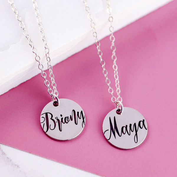 Bestfriend Necklace - Sterling Silver - Two Sister Necklace - Custom Name Necklace - Sister Necklace Set - Gift For Bestfriend -