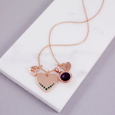 Birthstone Necklace - Gift - Crystal Gem - Perfect Birthday - Custom Necklace - For Mom - Mothers day Giftwarovski Crystal - Birthstone-G