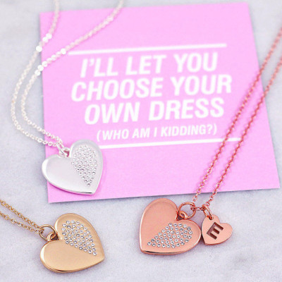 Bridesmaid ask card - Heart Necklace - Ask bridesmaids - Bridesmaid card - Asking bridesmaid - Bridesmaid jewelry - Ask bridesmaid