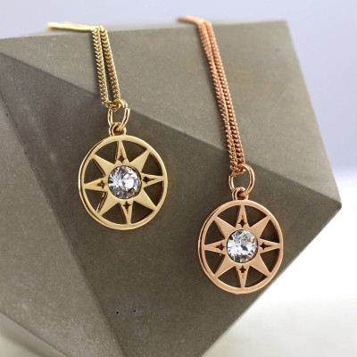 Compass Necklace - Going Away Present - Good Vibes Only - Moving Away Present - Long Distance - North Star Necklace - Wanderlust Jewelry -