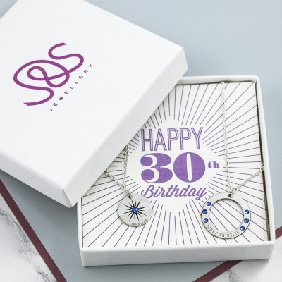 Dirty Thirties - Sterling Silver - Custom Name Necklace - 30th Birthday Her - Dirty 30 - 30th Birthday Card - Birthstone Necklace -