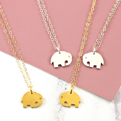 Elephant Necklace - Sister Necklace Set - Family Necklace - Love Grows Best - Two Sisters - Sister Necklaces - Two Sisters Jewelry